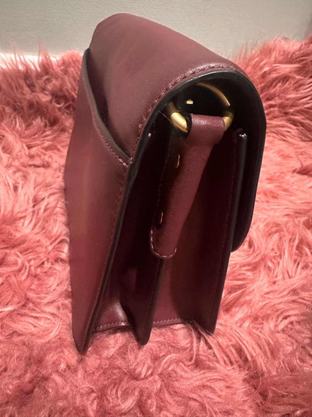 COACH Beat Bag Burgandy Wine Oxblood Leather Shoulder Crossbody Bag Purse Chain - Picture 9 of 17